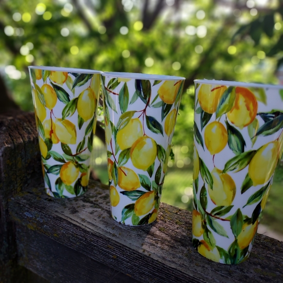 Set of 6 Tuscan Lemon Kitchen Drinkware Tumblers Perfect for Indoor/Outdoor Use! - Picture 6 of 8